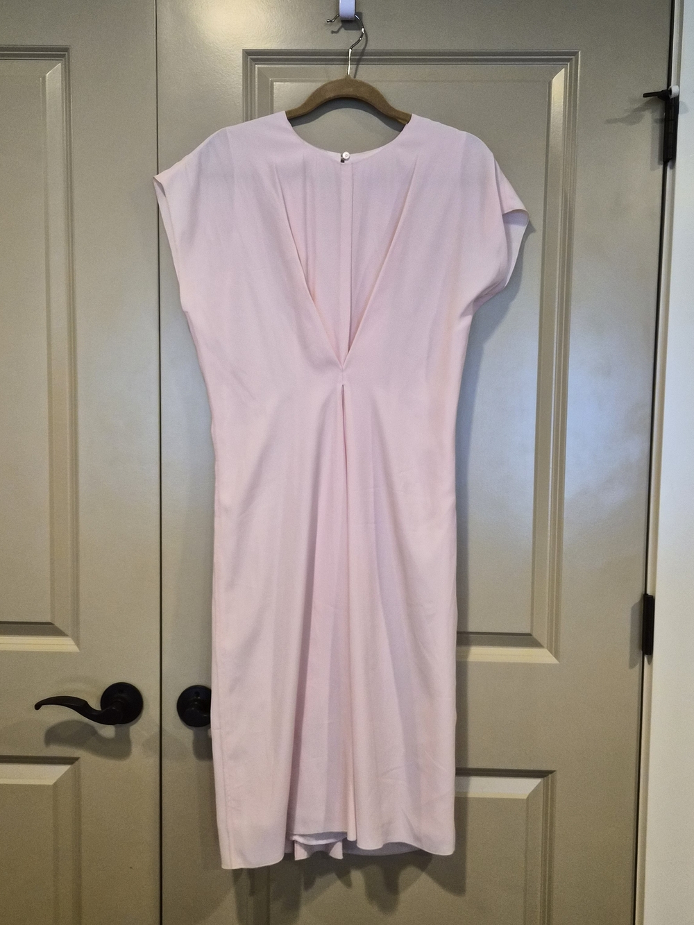 Lewit Soft Pink Silk blend Cap-Sleeve Pleated-Front Maxi Dress Wedding Guest